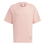 adidas originals Zipper Ss Tee Solid Color Sports Round Neck Short Sleeve Pink HH9444