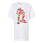 (GS) Nike Pattern Printing Sports Round Neck Pullover Short Sleeve Boy White T-Shirt DJ6689-100