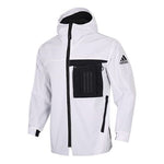 adidas Zipper Cargo Woven Fleece Lined Jacket White FM9394