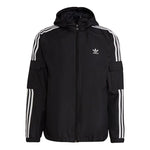 Men's adidas originals 3-Stripes Wb Casual Sports Woven Hooded Jacket Black H06683