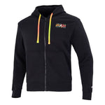 Men's Nike Kangaroo Pocket Chest Multi-Color Printing Drawstring Pullover Black DQ7565-010