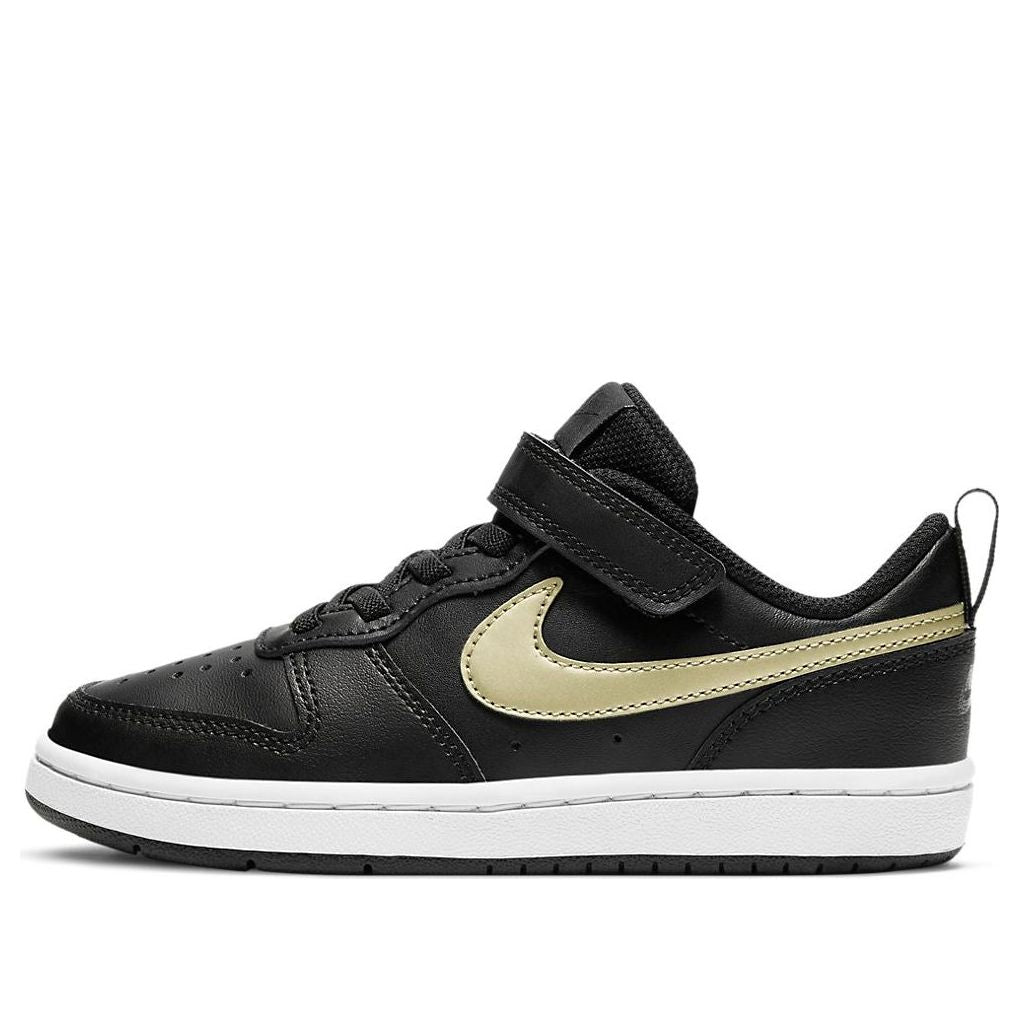 (PS) Nike Court Borough Low 2 'Black Metallic Gold Star' BQ5451-011