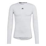 Men's adidas Training Techfit Solid Color Training Long Sleeves White T-Shirt HJ9926