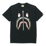 A Bathing Ape Half Zip Shark Face Tee 'Black Green' BAPE-SS18-020