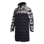 adidas Manchester United Embroidered mid-length Windproof Stay Warm hooded down Jacket Black FR3867