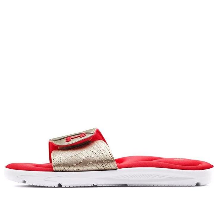 (WMNS) Under Armour Ignite 9 Slide 'White Metallic Faded Gold' 3022717-108