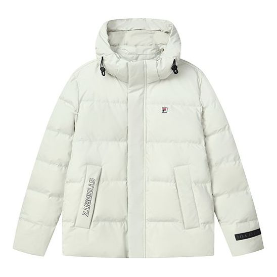 Men's FILA Embroidered Logo Stay Warm Sports Hooded Down Jacket Green F11M148901F-LG