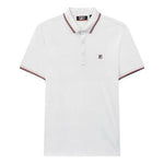 FILA Logo Solid Color Sports Short Sleeve Knitted Polo Shirt For Men White F11M021121G-WT