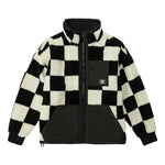 Vans Reversible lamb's wool Stand Collar logo Jacket Couple Style Black White Grid VN0A5F6U7DR