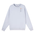Men's Nike French Terry Swoosh 4 Embroidered Round Neck Sports Pullover Autumn White Gold Color DB9408-043