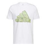 Men's adidas Alphabet Logo Sports Round Neck Pullover Short Sleeve White T-Shirt HE4793