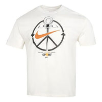 Nike Alphabet Logo Athleisure Casual Sports Short Sleeve White DN3901-901