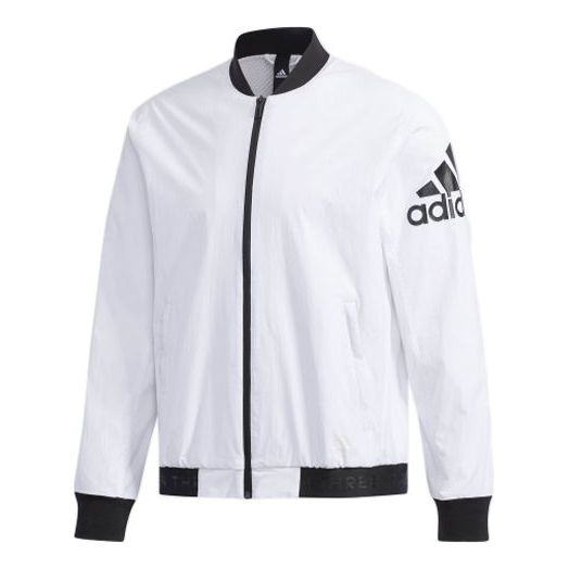 adidas Logo Printing aviator Jacket White DW4617