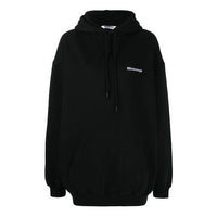 (WMNS) Balenciaga SS21 Logo Cotton Hoodie Black 578135TJV851070