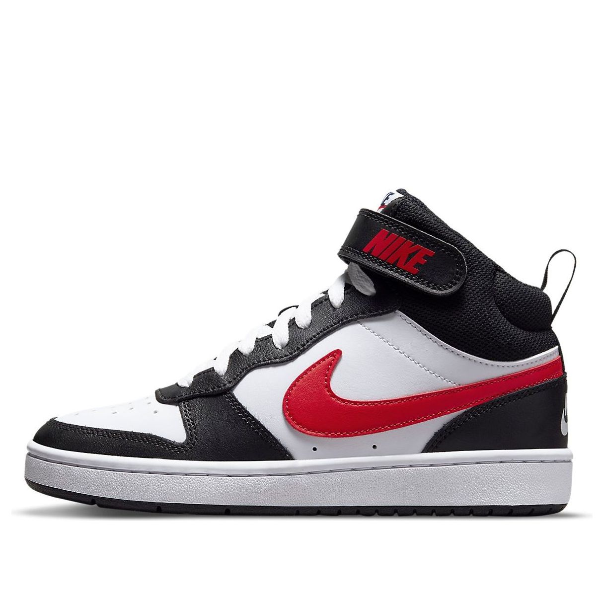 (GS) Nike Court Borough Mid 2 'White Black University Red' DO5889-161