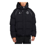 Men's Air Jordan Paris Saint-Germain Badge Hooded Loose Padded Black Jacket DB6495-010