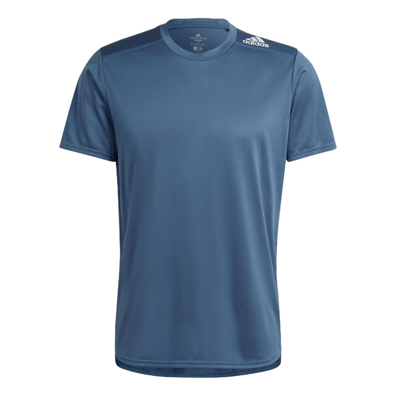 Men's adidas Solid Color Logo Printing Back Classic Round Neck Short Sleeve Blue T-Shirt HK7117