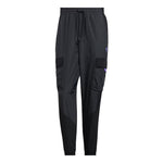 Men's adidas neo Solid Color Multiple Pockets Woven Bundle Feet Sports Pants/Trousers/Joggers Black HM7428