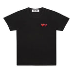 (WMNS) COMME des GARCONS PLAY Double Hearts Tee 'Black' AZ-T225-051-1