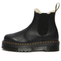 (WMNS) Dr. Martens 2976 Faux Fur Lined Platform Chelsea Boots 'Black' 25635001