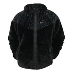 Men's Nike Leopard Print Splicing Brand Logo Printing Zipper Jacket Black DH6683-010