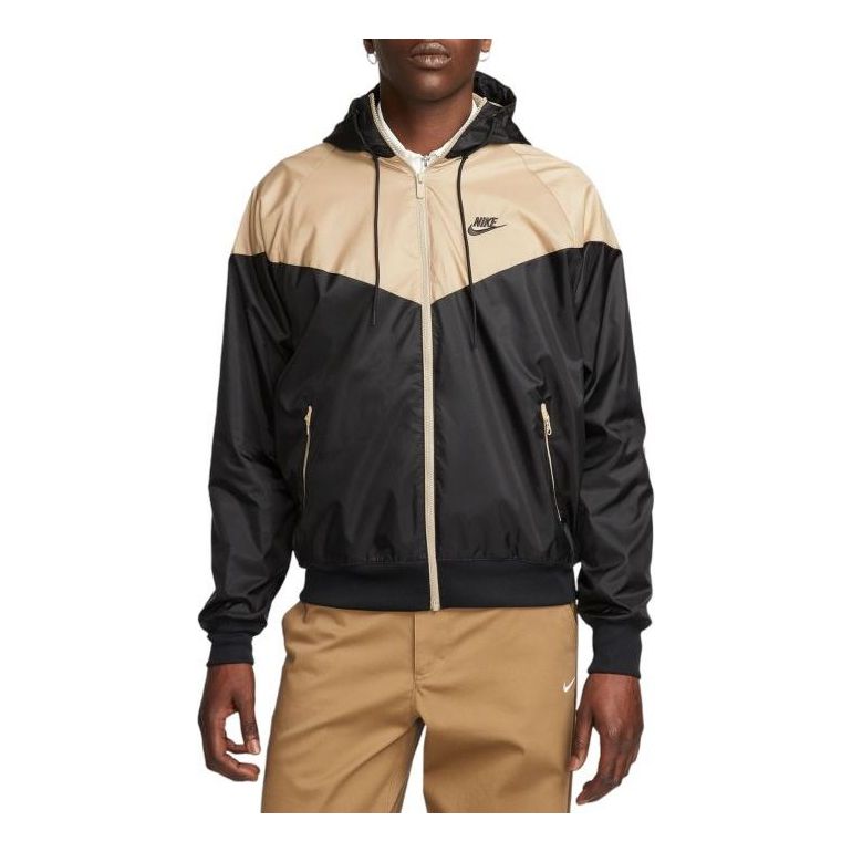 Nike Sportswear Windrunner Hooded Jacket 'Black Tan' DA0001-015