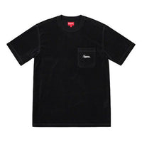 Supreme SS19 Terry Pocket Tee Short Sleeve Unisex Black SUP-SS19-10572