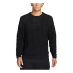 Nike Solid Color Round Neck  Knit Long Sleeves Wool Sweater Men's Black DQ5177-010