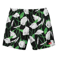 Supreme SS18 Nylon Water Short Flowers Casual Shorts Unisex Black SUP-SS18-10432