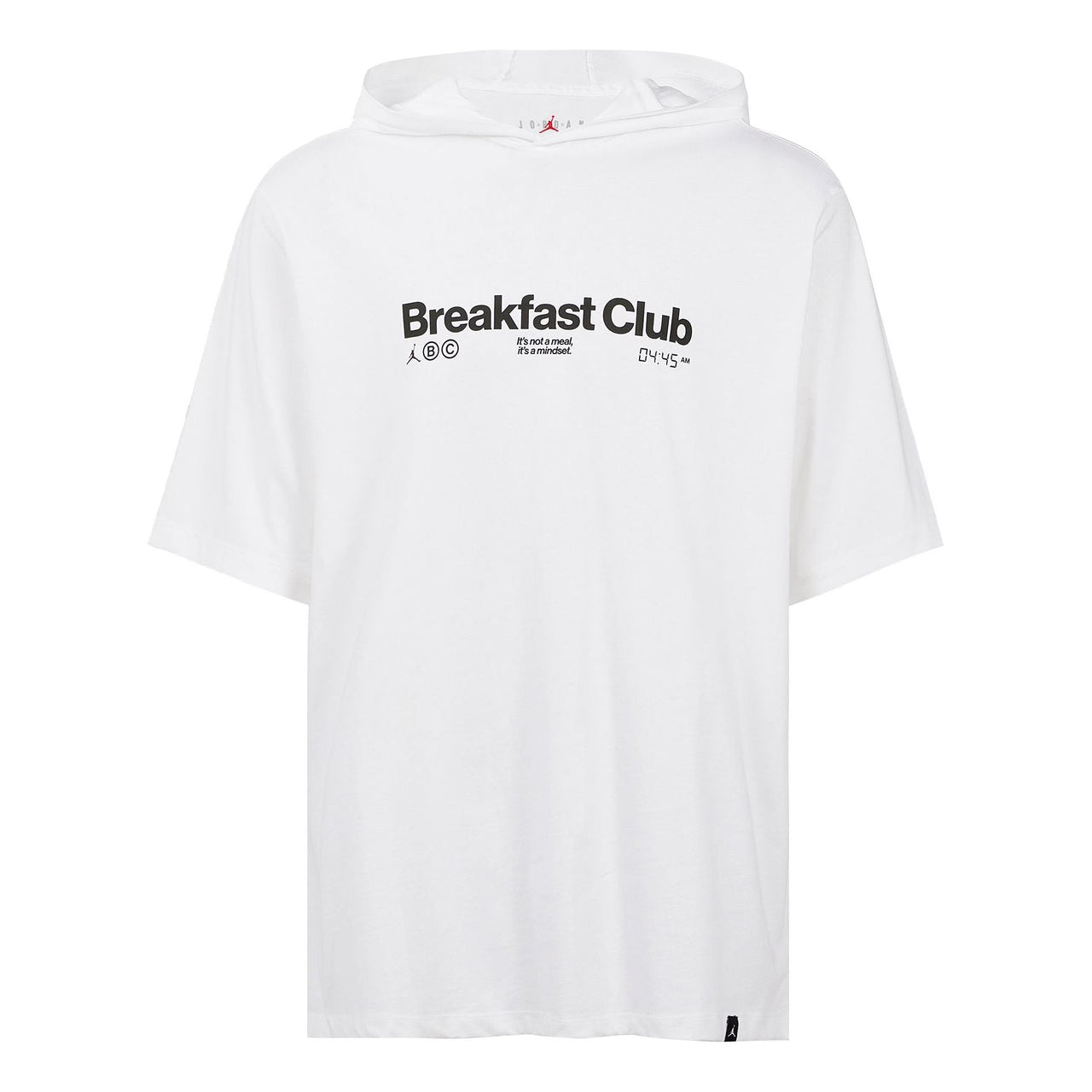 Men's Nike Alphabet Printing Hooded Pullover Short Sleeve White T-Shirt DQ7383-100