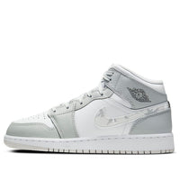 (GS) Air Jordan 1 Mid SE 'Swoosh Logo - Grey Camo' DD3235-100