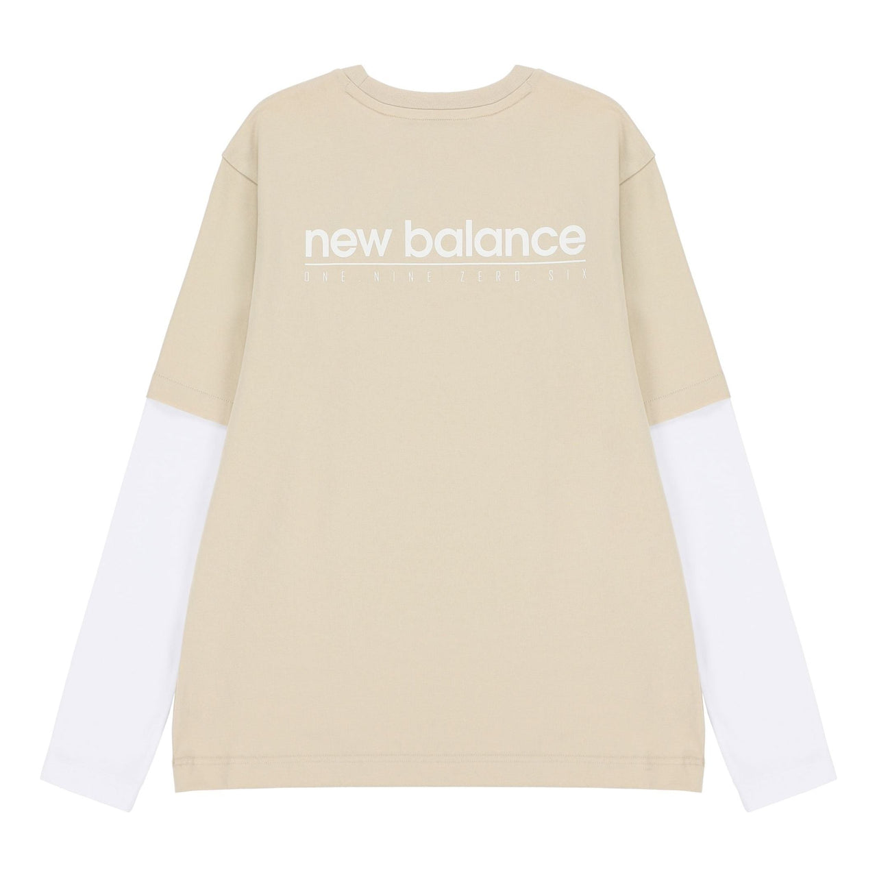New Balance Contrasting Colors Sports Round Neck Pullover Apricot Color T-Shirt 5DC16063-BEI