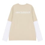 New Balance Contrasting Colors Sports Round Neck Pullover Apricot Color T-Shirt 5DC16063-BEI