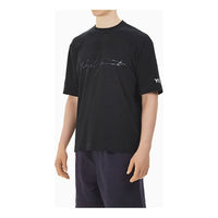 Men's Y-3 Distressed SS Tee Logo Short Sleeve Black FQ4114