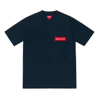 Supreme SS19 Mesh Stripe Pocket Tee Navy Short Sleeve Unisex Navy Blue SUP-SS19-639