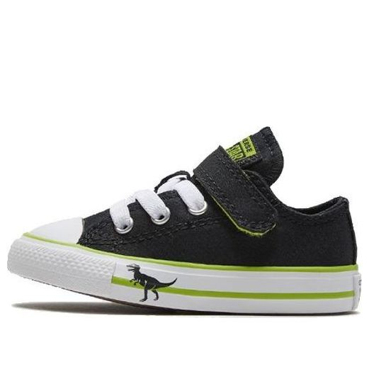 (TD) Converse Chuck Taylor All Star Infant Dinoverse Hook and Loop 'Black Green' 766204C