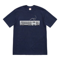Supreme SS19 Keyboard Tee Navy Pattern Short Sleeve Unisex Navy Blue SUP-SS19-734