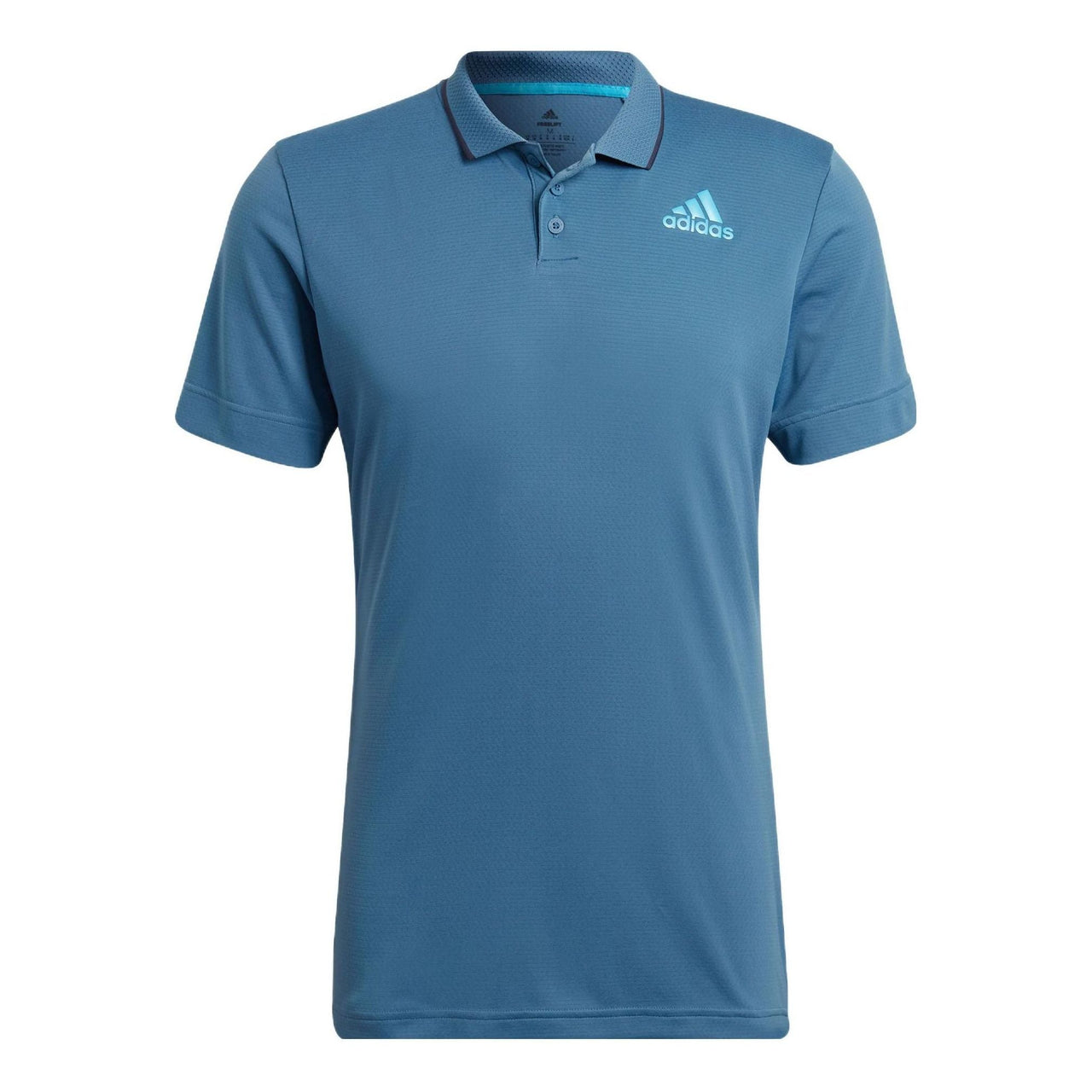 Men's adidas Gameset Logo Printing Solid Color Tennis Sports Short Sleeve Blue Polo Shirt HB9137