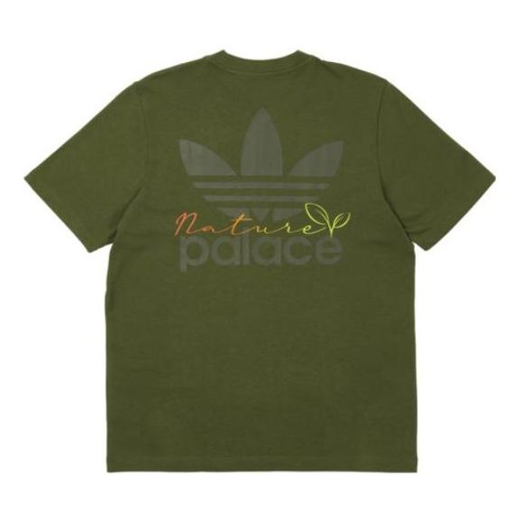 adidas originals x PALACE Crossover SS22 SS22 Back Logo Printing Short Sleeve Green T-Shirt HM9197