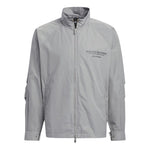 Men's adidas Woven Jacket Alphabet Printing Sports Zipper Stand Collar Gray HZ7058