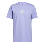 Men's adidas Small Logo Back Pattern Printing Round Neck Short Sleeve Lavender T-Shirt HE2338