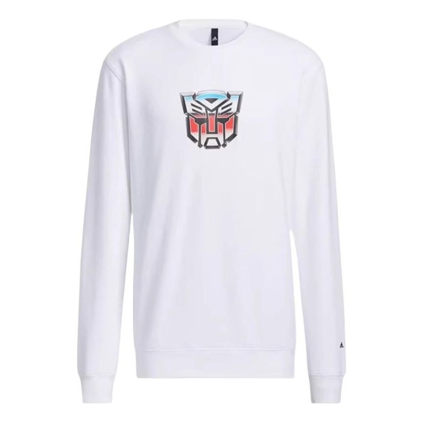 adidas x Transformers Crossover Cartoon Printing Round Neck Long Sleeves T-Shirt 'White' HN4183