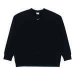 (WMNS) Nike Solid Color Logo Knit Round Neck Pullover Black Hoodie DD5468-010