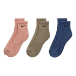 Nike SS22 Quick Dry Breathable Sports Unisex 3 Pairs Pink / Gray / Blue Socks SX6890-955