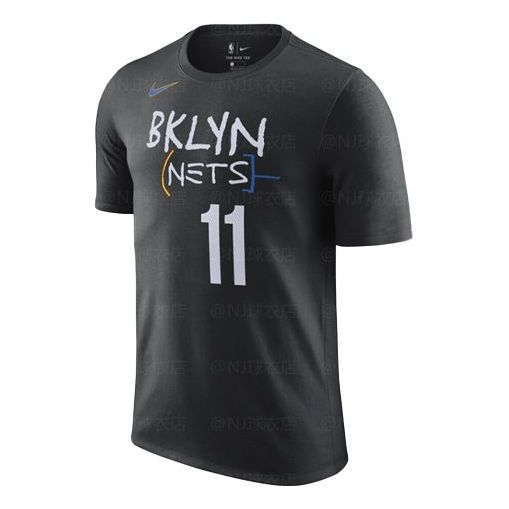 Men's Nike Basketball Sports Short Sleeve SW Fan Edition Brooklyn Nets Kyrie Irving No. 11 Black T-Shirt CT9420-013