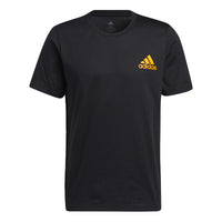 adidas Iso Tee Basketball Sports Printing Round Neck Short Sleeve Black GQ8381