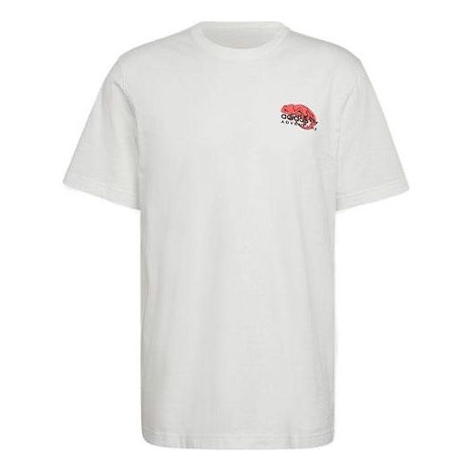 adidas originals Printing Pattern Sports Round Neck Short Sleeve White HF4761