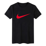 Men's Nike Solid Color Large Logo Printing Round Neck Short Sleeve Black T-Shirt BV0628-010