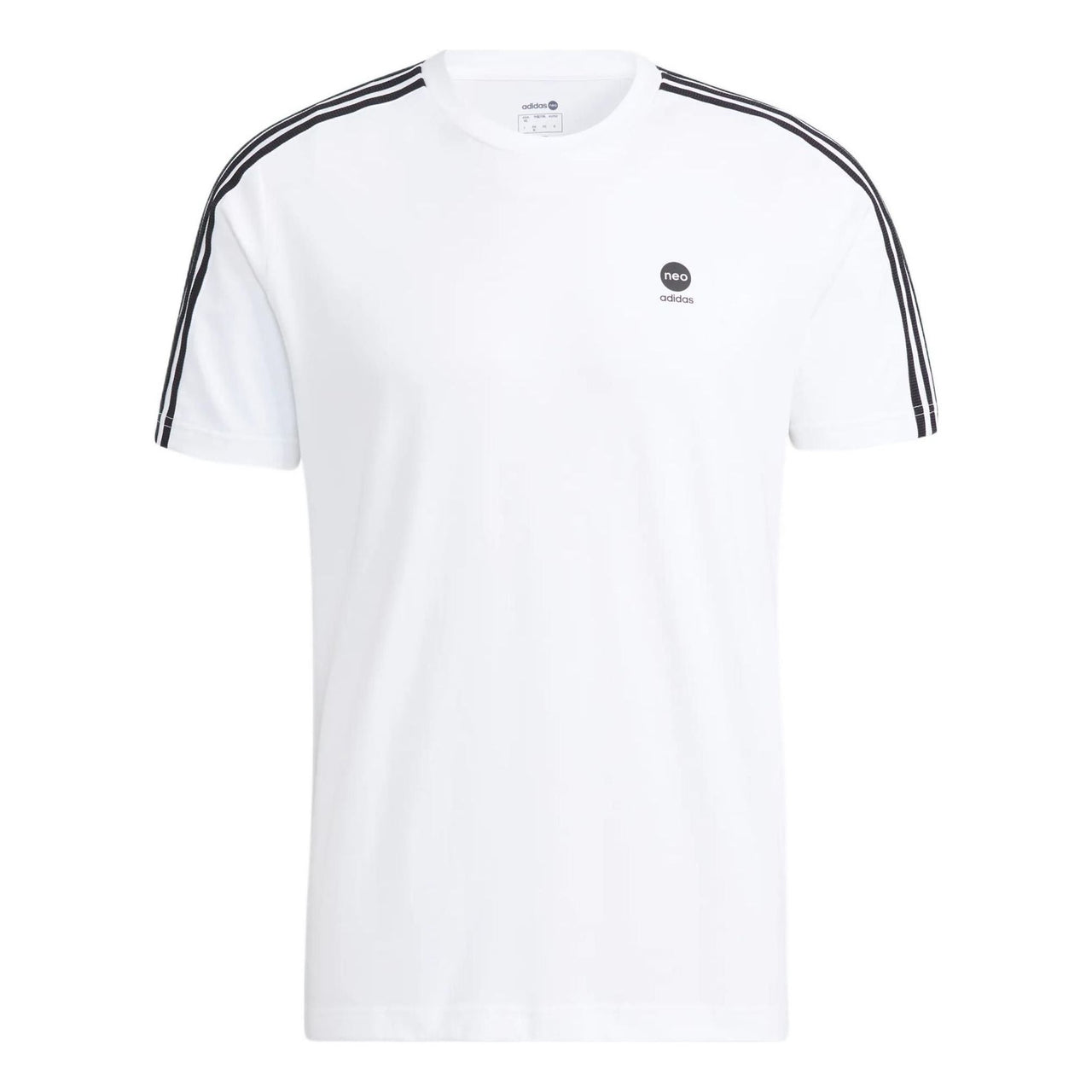 Men's adidas neo Contrasting Colors Stripe Athleisure Casual Sports Short Sleeve White T-Shirt HD4665