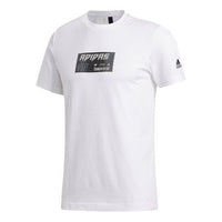 adidas M Gfx T Lng Logo Printing Sports Round Neck Short Sleeve White FT2794